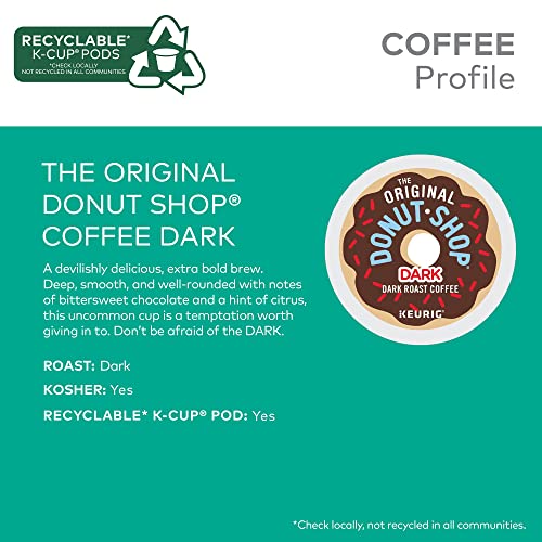 The Original Donut Shop Dark Coffee, Keurig Single-Serve K-Cup Pods, Dark Roast, 96 Ct