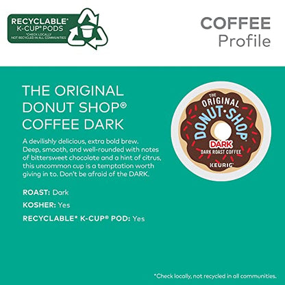The Original Donut Shop Dark Coffee, Keurig Single-Serve K-Cup Pods, Dark Roast, 96 Ct