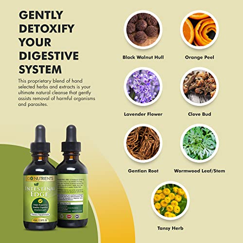 Go Nutrients Intestinal Edge Gut Detox Cleanse for Humans: Enhance Digestive