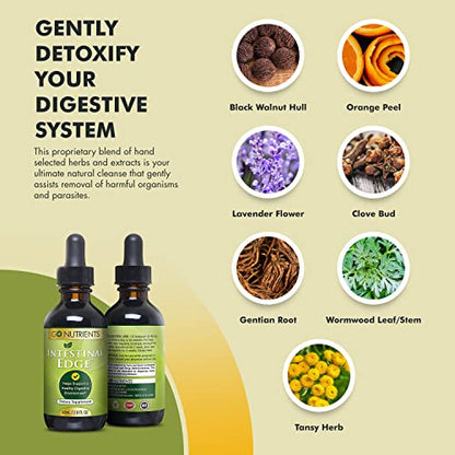 Go Nutrients Intestinal Edge Gut Detox Cleanse for Humans: Enhance Digestive
