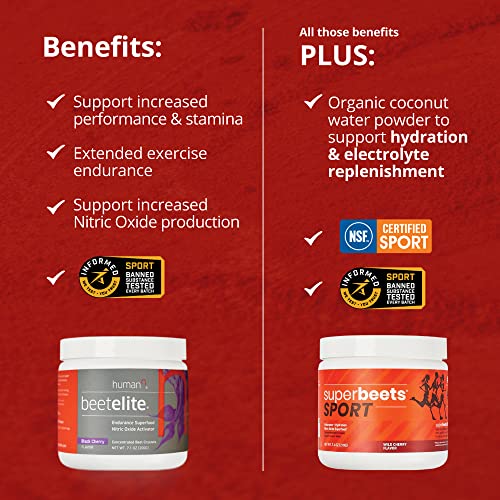 humanN SuperBeets Sport Pre Workout Powder – NSF Certified for Sport – Caffeine Free