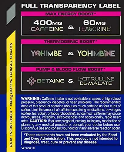 USN 3XT Max Pre-Workout Supplement Drink Mix Powder for Energy, Endurance and Pump, Nitric Oxide, Citrulline, Caffeine, Zero Creatine, Fruit Punch, 6.3493 Oz
