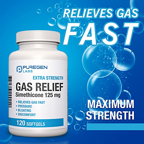 P Puregen Labs Extra Strength Gas Relief Softgels with Simethicone 125 mg P Puregen Labs