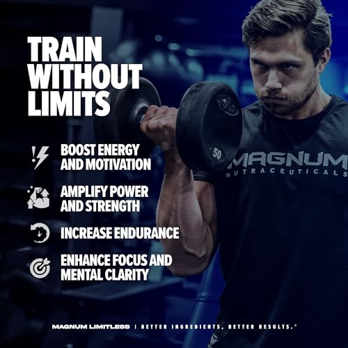 LIMITLESS Magnum 504g - Muscle Workout Powder, Sport Pre Workout for Men and Women, May Assist & Support Increase Energy, Focus, and Endurance - Peach Mango Rush