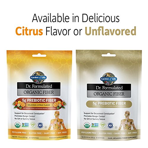 Garden of Life Dr Formulated Organic Fiber Supplement Powder Unflavored, Sugar Free Garden of Life