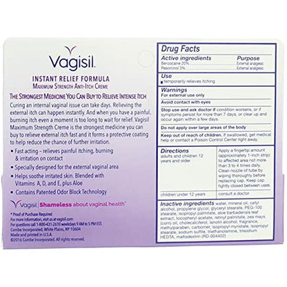 Vagisil Medicated Anti-Itch Creme Maximum Strength - 1oz, Pack of 6