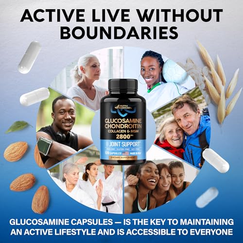 Glucosamine | Chondroitin | MSM | Collagen - 2800 mg Joint Support Supplement NUTRAHARMONY