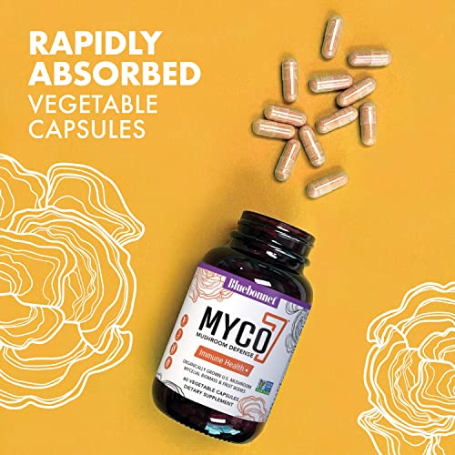 Bluebonnet Nutrition Myco-7 Mushroom Defense – 7 Organically Grown U.S. Whole Bluebonnet