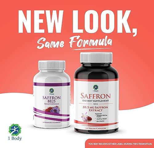 1 Body Saffron Extract 8825 – Antioxidant & Mood Support Saffron Supplement