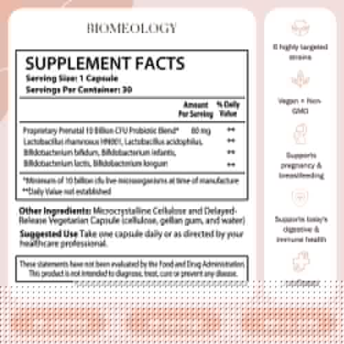 Biomeology Probiotics for Pregnancy, Postpartum, and Breastfeeding Biomeology