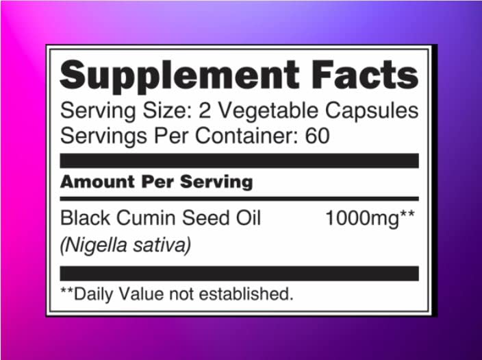 Black Seed Oil Capsules 1000mg - Premium Black Cumin Seed Oil Capsules - Black Seed Blossom Nature