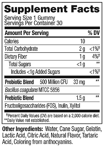 OLLY Probiotic + Prebiotic Gummy, Digestive Support and Gut Health OLLY