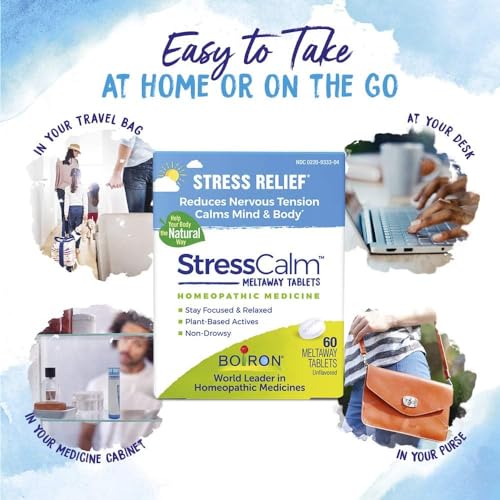 Boiron StressCalm for Relief of Stress, Anxiousness, Nervousness, Irritability, and Fatigue - 60 Count Boiron
