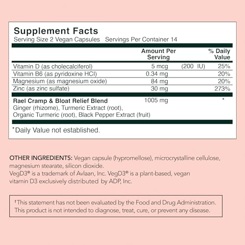 Rael Bundle - PMS Supplement for Women (28 Capsules) & Herbal Heating Patches (Small, 8 Count) Rael