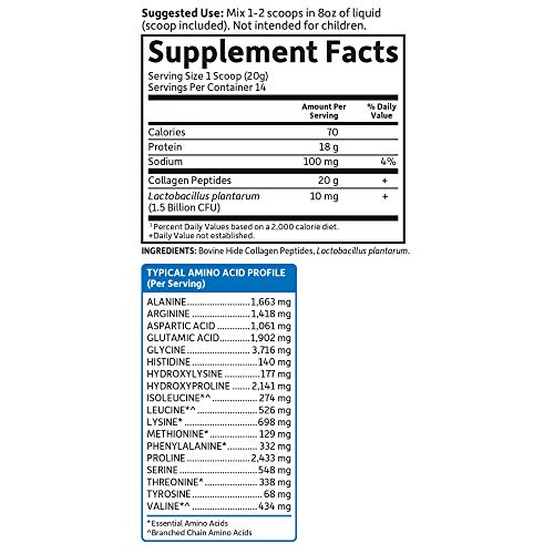 Garden of Life Grass Fed Collagen Peptides Powder – Unflavored, for Women Men Hair
