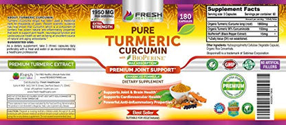 Turmeric Curcumin with BioPerine 1950mg - Natural Joint & Healthy Inflammatory