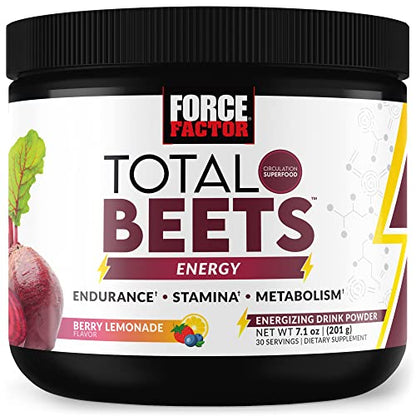 FORCE FACTOR Total Beets Beet Root Powder with Energy, NO3-T Nitrates to Support