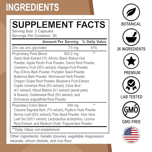 Colon Cleanse Pills Body Detox - Intestinal Guard Cleanser for Stomach - Natural Weight DR. BO