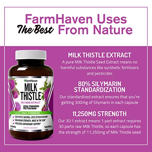 FarmHaven USDA Organic Milk Thistle Capsules | 11250mg Strength | 30X Concentrated FarmHaven