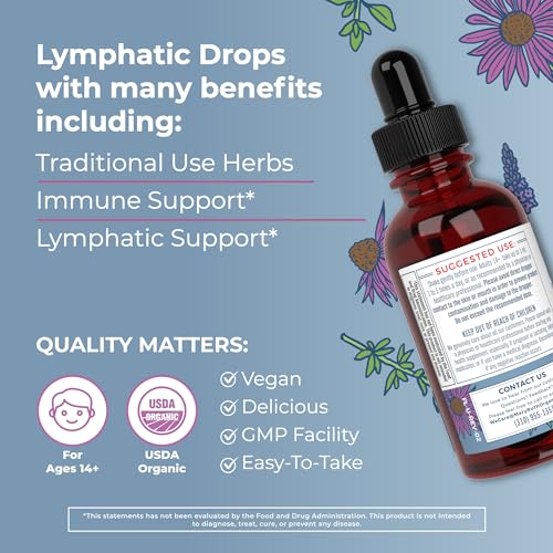 Lymphatic Support Drops | USDA Organic Lymphatic Cleanse Immune Support Supplement