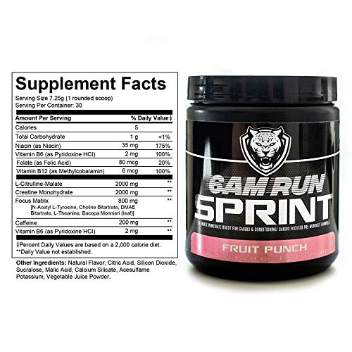 6AM Run Sprint - Pre Workout Powder for Instant Energy Boost for Cardio and Focus
