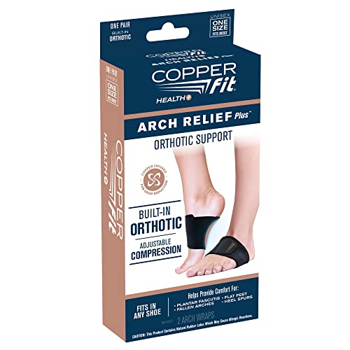 Copper Fit Health Unisex Arch Relief Plus with Built-In Orthotic (Pack of 12) Copper Fit