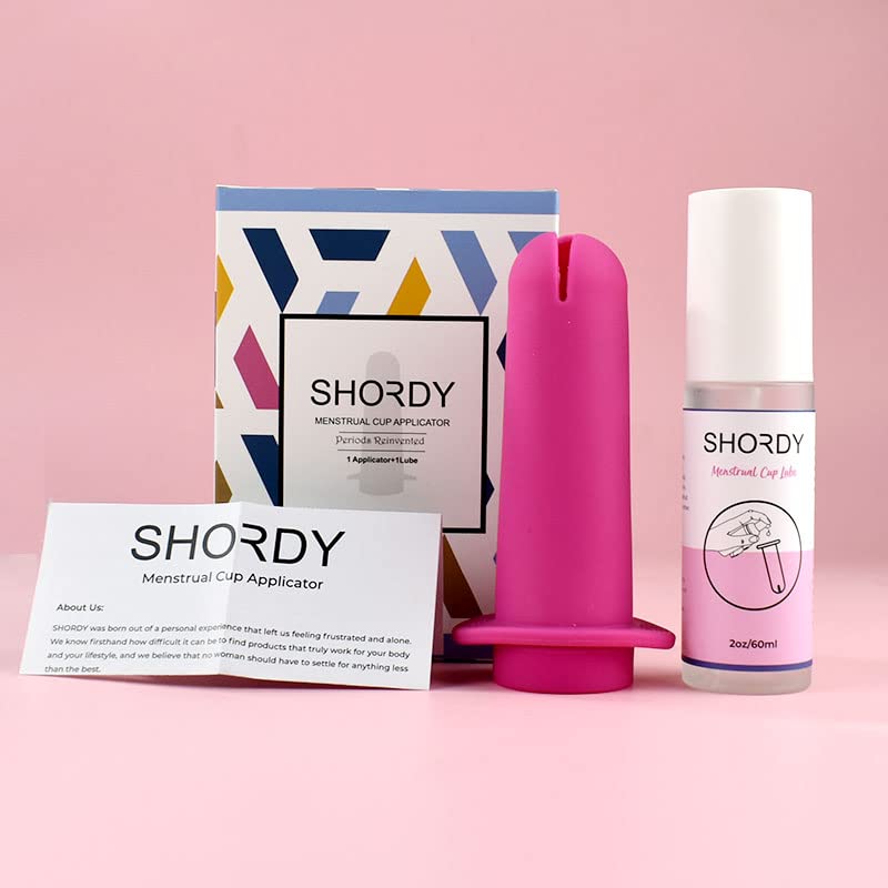 SHORDY Applicator Tool for Menstrual Cups for Easy Insertion with Lube Gel, Reusable Period Cup SHORDY