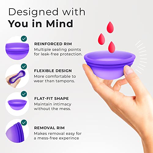 Ecoblossom Menstrual Original Disc - Set of 2 Reusable Period Discs Regular (Small & Large (Pack of 2)) EcoBlossom