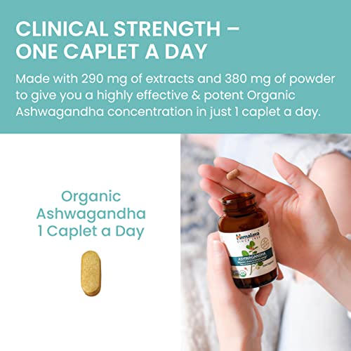 Himalaya Organic Ashwagandha, 60 Day Supply, Herbal Supplement for Stress Relief