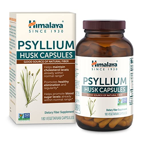 Himalaya Psyllium Husk Capsules, Natural Daily Fiber Supplement, Regularity, Constipation