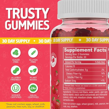 Desired Life Sugar Free Prebiotic Fiber Gummies for Adults and Kids Mixed Berry Flavor