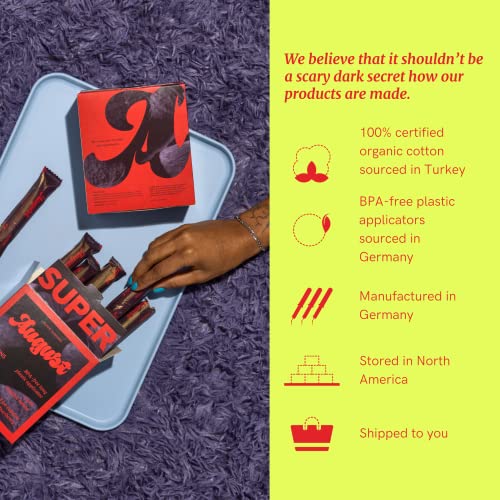 August Organic Cotton Tampons, Light tampons, BPA Free Long Applicators, Non-Toxic Organic tampons August