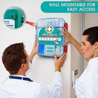 General Medi 420 Pieces Professional First Aid Kit - HardCase First Aid Box - Contains