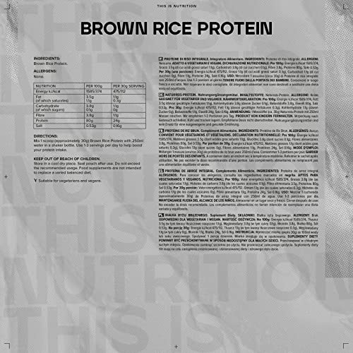 Bulk Brown Rice Protein Powder, Vegan Protein Shake, Unflavoured, 2.5 kg Bulk
