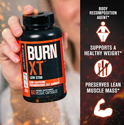 Jacked Factory Burn-XT Low Caffeine, Low Stim Weight Loss Supplement