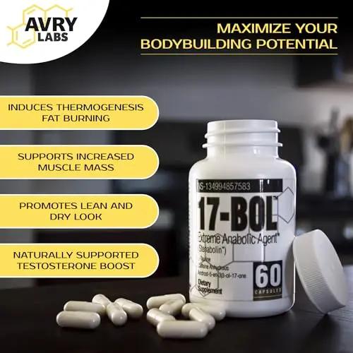 17-BOL Anabolic Supplement by Avry Labs, Hardening, Cutting, & Bulking Agent Supports