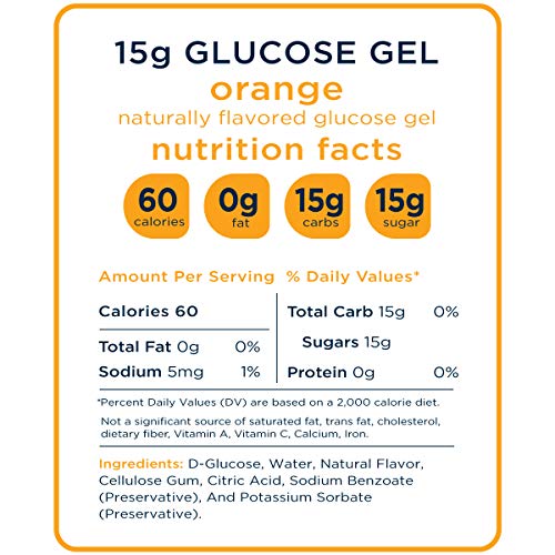 Transcend Glucose Gel Packs - Orange, 30 Pack (1.1oz each) - FSA/HSA Transcend