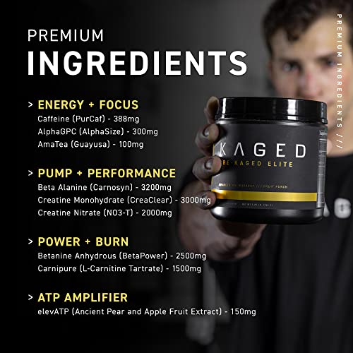 Kaged High Stimulant Pre Workout Powder | Fruit Punch | Pre-Kaged Elite | L-Citrulline