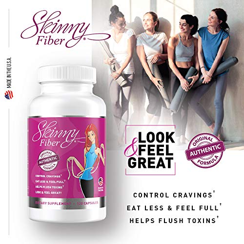 Skinny Fiber 120 Capsules, Appetite Suppressant Effective Weight Management for Women Skinny Fiber