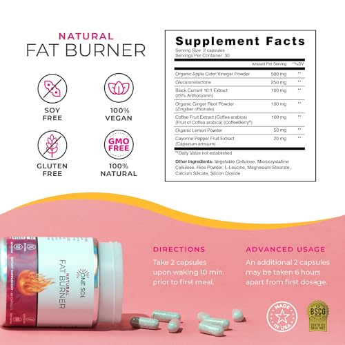 One Sol Fat Burner for Women, Natural Metabolism Booster, Burn More Calories One Sol