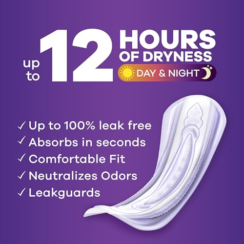 Always Discreet Adult Moderate Long Incontinence Pads, Up to 100% Leak Always Discreet