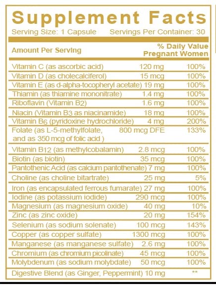 Promise Prenatal Stage 1 First Trimester Prenatal Vitamins for Weeks 1- Organic, Vegan, Gentle Promise Prenatal