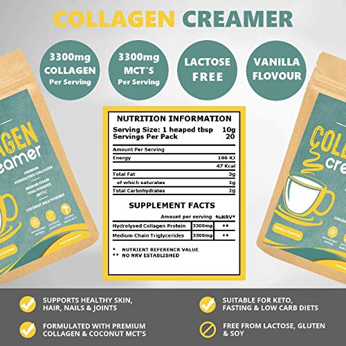 Collagen Coffee Creamer | Keto & Paleo | Premium Hydrolysed Collagen Peptides & Coconut MCT OZUNA NUTRITION