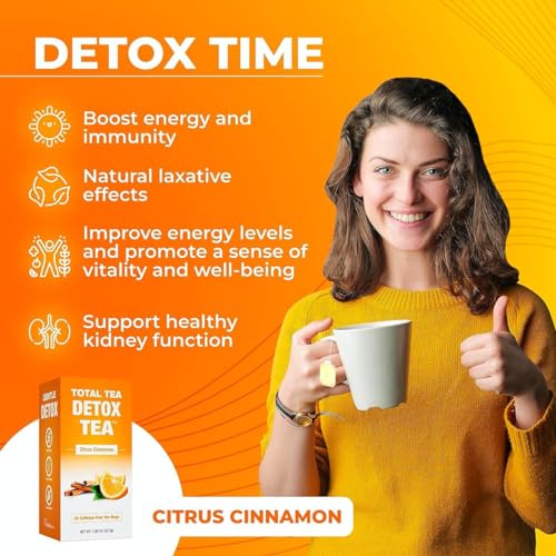 Total Tea SIimming Detox Tea Caffeine Free - 25 Day Detox Tea - Herbal Tea Total Tea