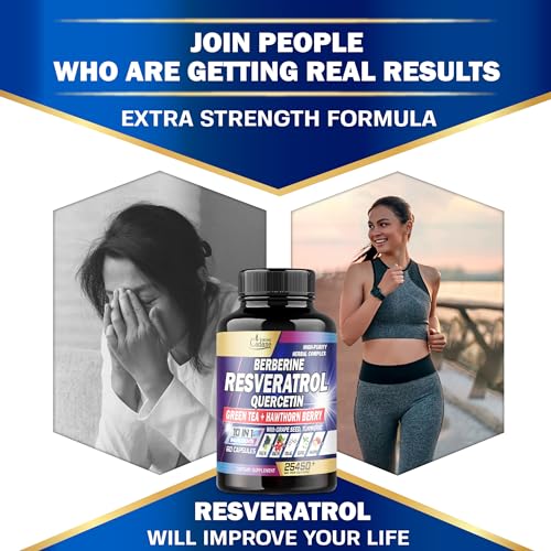 Premium Resveratrol Supplement 25450mg - Healthy Aging, Heart, Brain & Immune Support Organic Cadane
