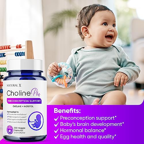 Natural X Choline Plus Inositol Fertility Supplements – Myo-Inositol and Choline Preconception Vitamins Natural X
