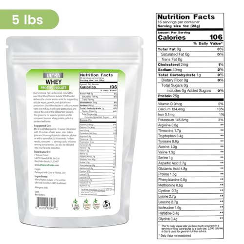 Z Natural Foods Whey Protein Powder Isolate, Unsweetened Protein Powder Enriched