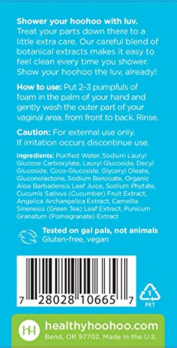 healthy hoohoo Gentle Feminine Foaming Cleanser - All Natural, Paraben- and Fragrance-free (5 fl oz) healthy hoohoo