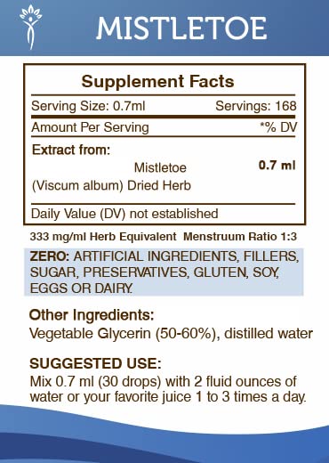 Secrets of the Tribe Mistletoe Tincture Alcohol-Free Liquid Extract, Mistletoe Secrets of the Tribe