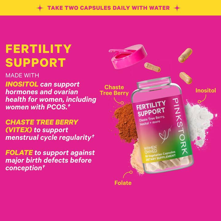 Pink Stork Fertility Supplement for Women and Probiotics for Conception, Support Hormone Balance Pink Stork